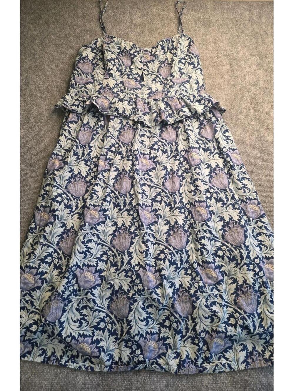 Hyacinth House Blue Leafy Floral Maeve Midi Dress Size XXL - Picture 6 of 11